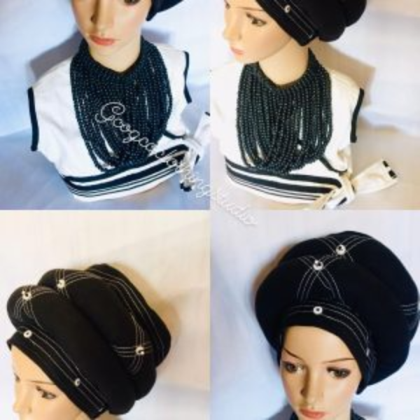 Wide-Brim Beaded Hat
